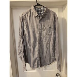 Eddie Bauer Shirt Mens Large Classic Fit Long Sleeve Button Up gray Casual